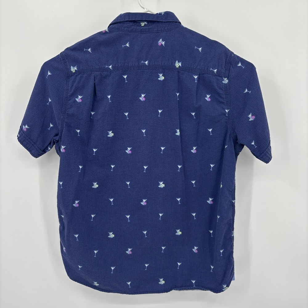Tommy Bahama Mens Blue Martini Vacation Seersucker Shirt Size L Beach Resort - Picture 7 of 8